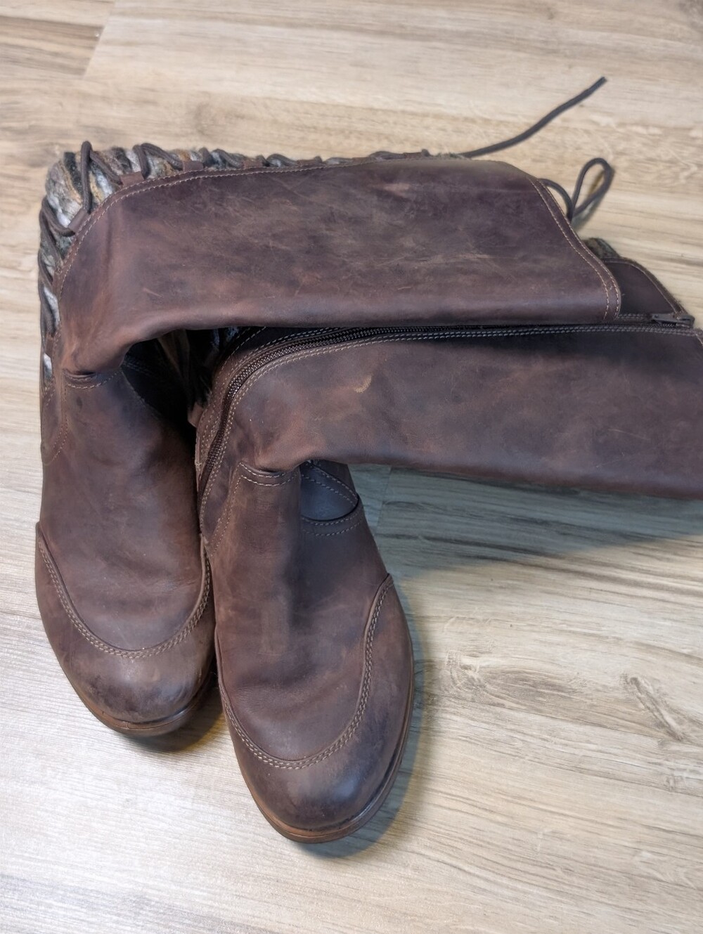 BIONICA Epping Aztec Brown Leather Waterproof Tall Boots Womens 9M - Picture 3 of 7